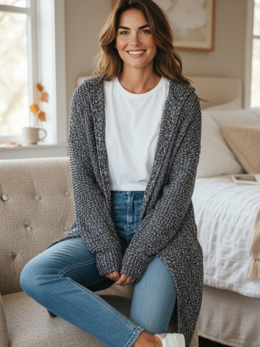 torrid Charcoal Gray Marled Open-Front Cardigan